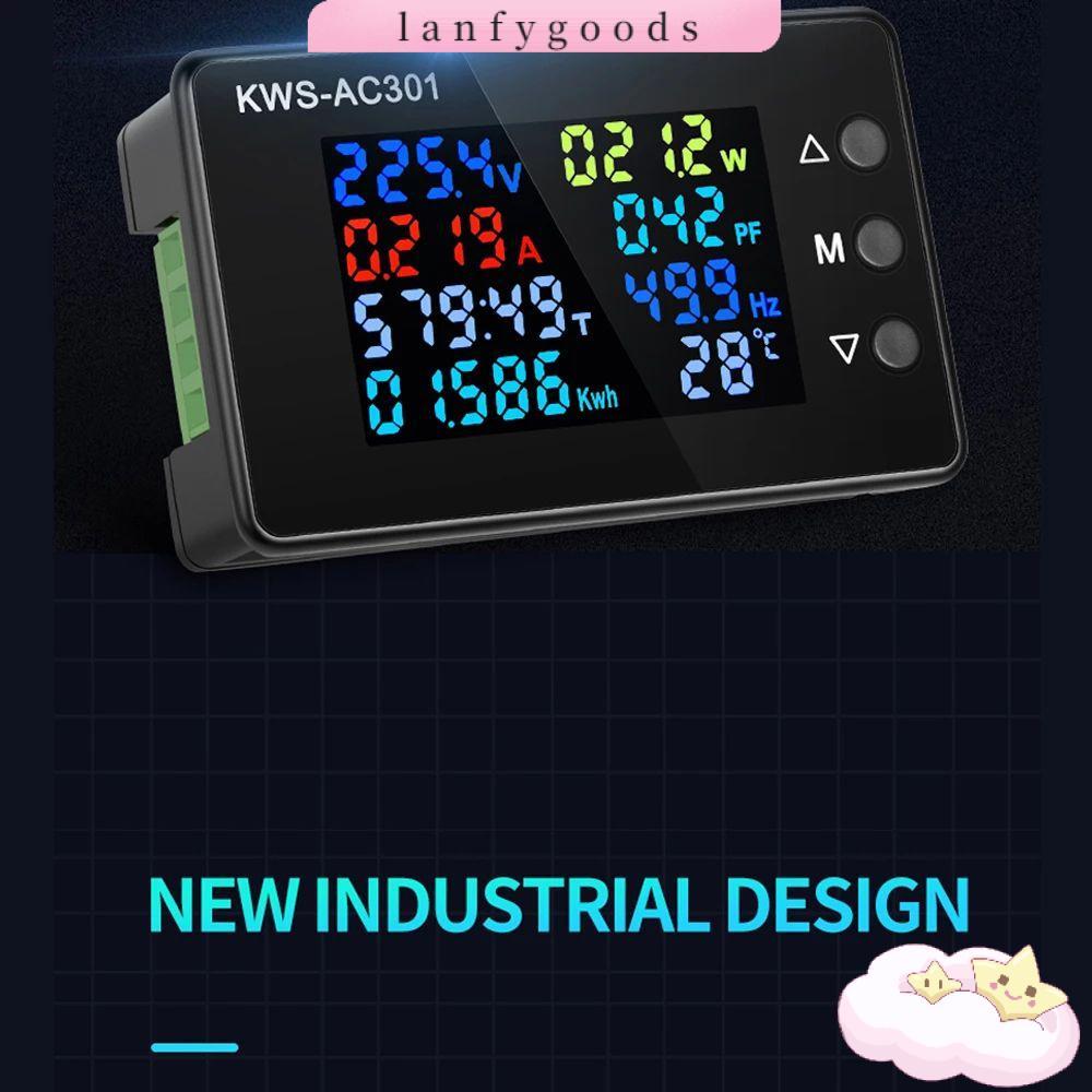 LANFYGOODS โวลต์มิเตอร์แบบดิจิตอลแอมป์มิเตอร์ 0-100A AC 50-300V KWS-AC301 Power Energy Meter