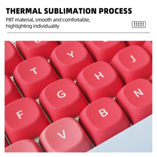 Thai Language PBT Keycap MOA ธีมลูกแมวคีย์บอร์ดแบบกลไกสวิตช์ข้ามปุ่มกดระเหิดห้าด้านขนาดเล็กครบชุด
