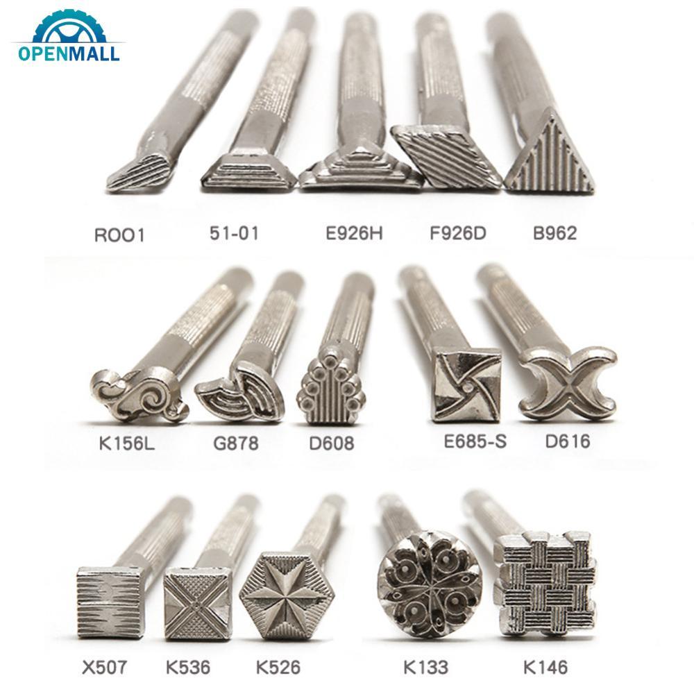 OPENMALL หนังปั๊มชุดโลหะ Punch เครื่องมือเครื่องปั้นดินเผาแสตมป์ DIY ดินเซรามิคแสตมป์ขี้ผึ้งหนัง Cra