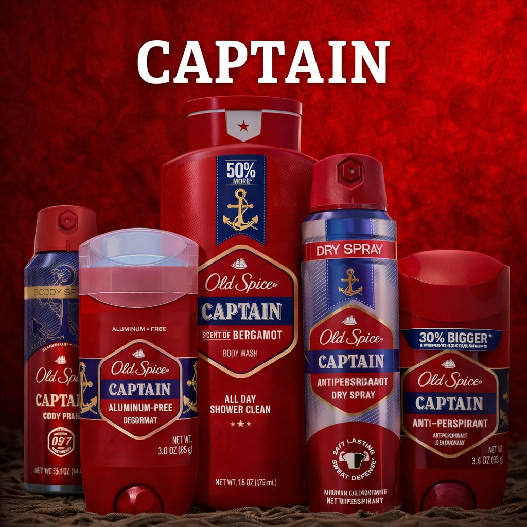 Old Spice Captain with Bergamot Scent  Antiperspirant สเปรย์ระงับกลิ่นกาย สบู่