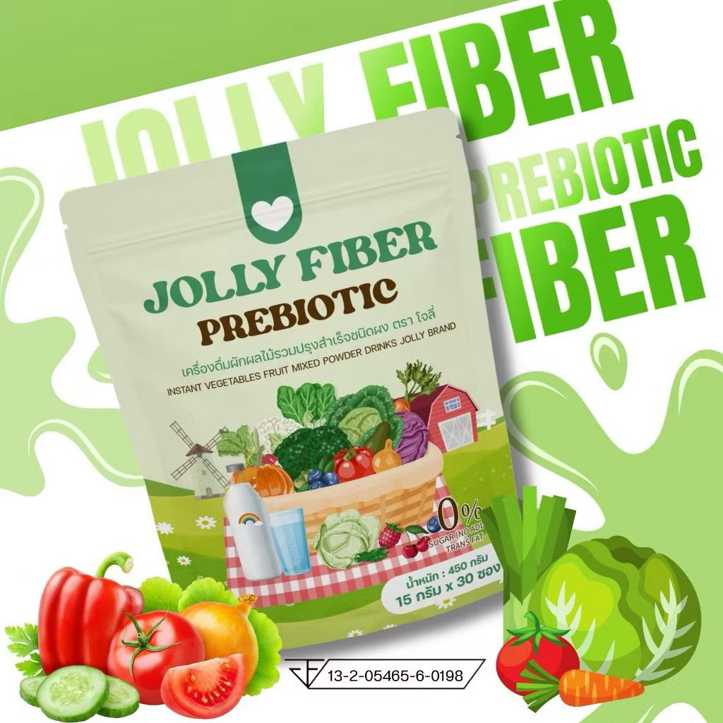 โจลลี่ไฟเบอร์ JOLLY FIBER สูตรแอปเปิ้ลเขียว (30 ซอง/ 1 ถุง)