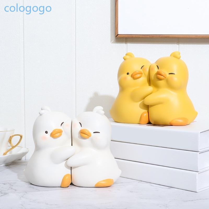 COLO 2 ชิ้น ABS Book End สําหรับชั้นวางการ์ตูนเป็ด Bookend กันลื่นเดสก์ท็อป Book Stopper สําหรับโรงเ
