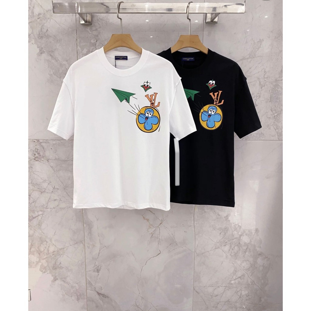 L & V/2026 คลาสสิกรอบคอแขนสั้นเสื้อยืดผู้ชายผู้หญิง Original Design หนา Impervious หลวมหลวมขนาดใหญ่ฤ