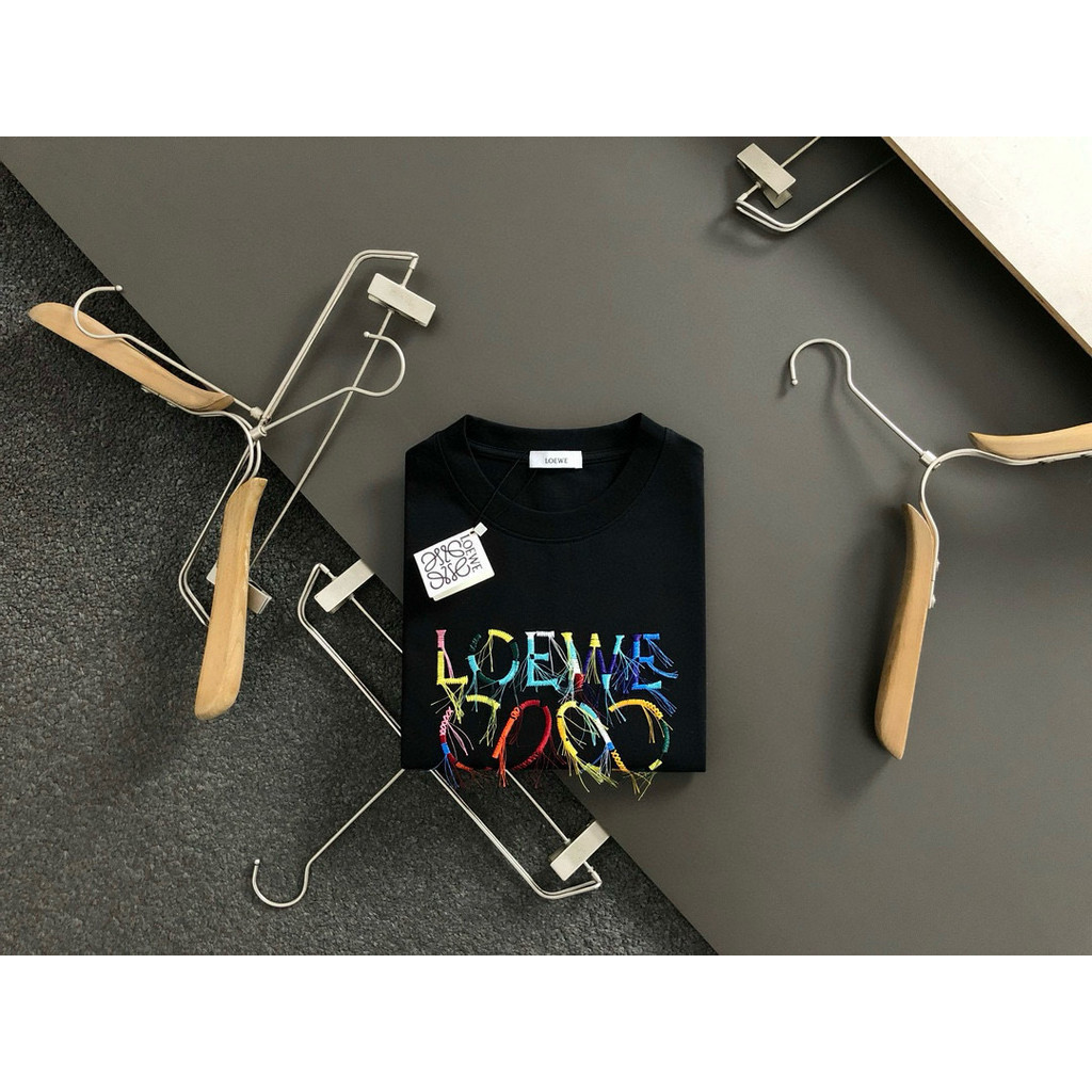 Loe & we2026 Star คลาสสิกรอบคอแขนสั้นเสื้อยืดผู้ชายผู้หญิงที่มีสีสันผ้าฝ้ายด้านใน Match คอกลมญี่ปุ่น