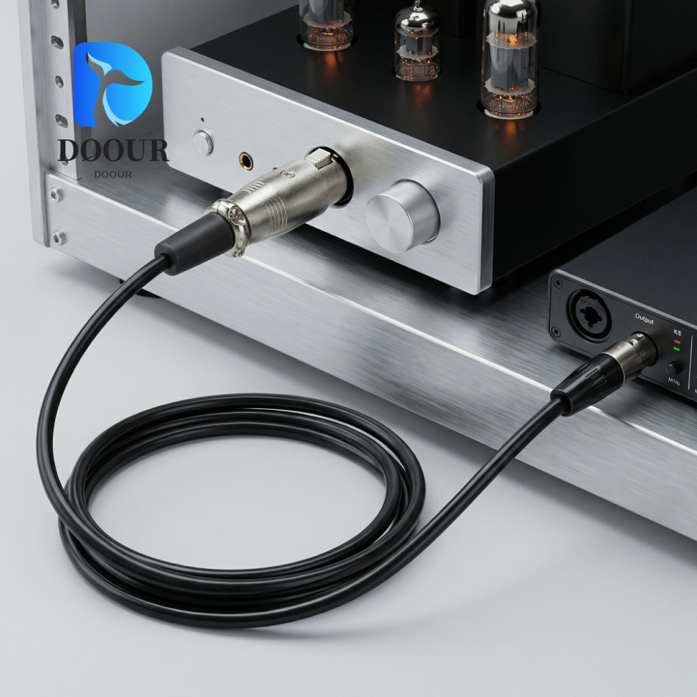 DOOUR สาย XLR, ปลั๊ก 3 ขาและเล่น XLR หญิง Mini XLR หญิง, ป้องกันการรบกวน 1 เมตร / 3.3 ฟุตสายไมโครโฟน