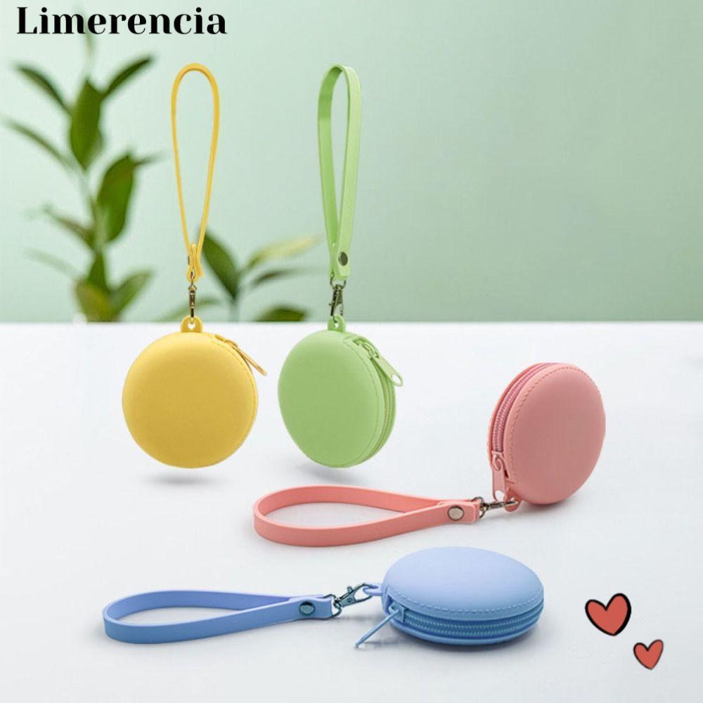 LIMERENCIA Coin Wallet, Silicone Round Coins Bag, Cute Key Ring Small Key Bag Girls