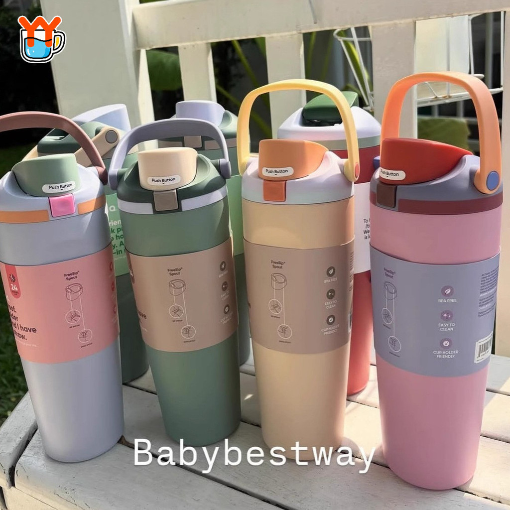 Owala Tumbler 30oz/40oz |   ขวดน้ําหุ้มฉนวนสแตนเลส 304 |   หลอดทิปฟรี |   ที่วางแก้วน้ําในรถยนต์ที่เป็นมิตร