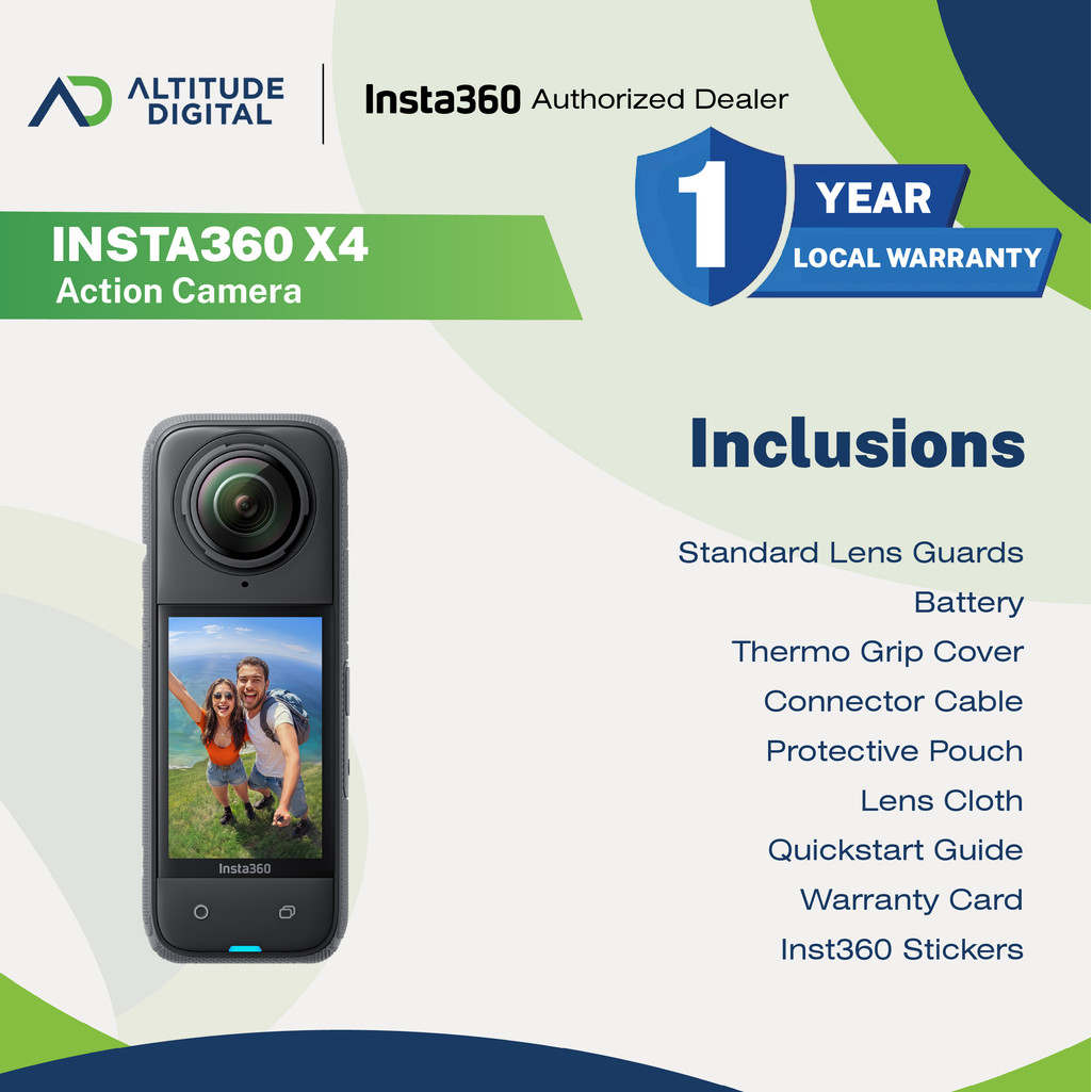 Insta360 X4 Waterproof Action Camera with 8K Resolution and 360° Active HDR Video Capture