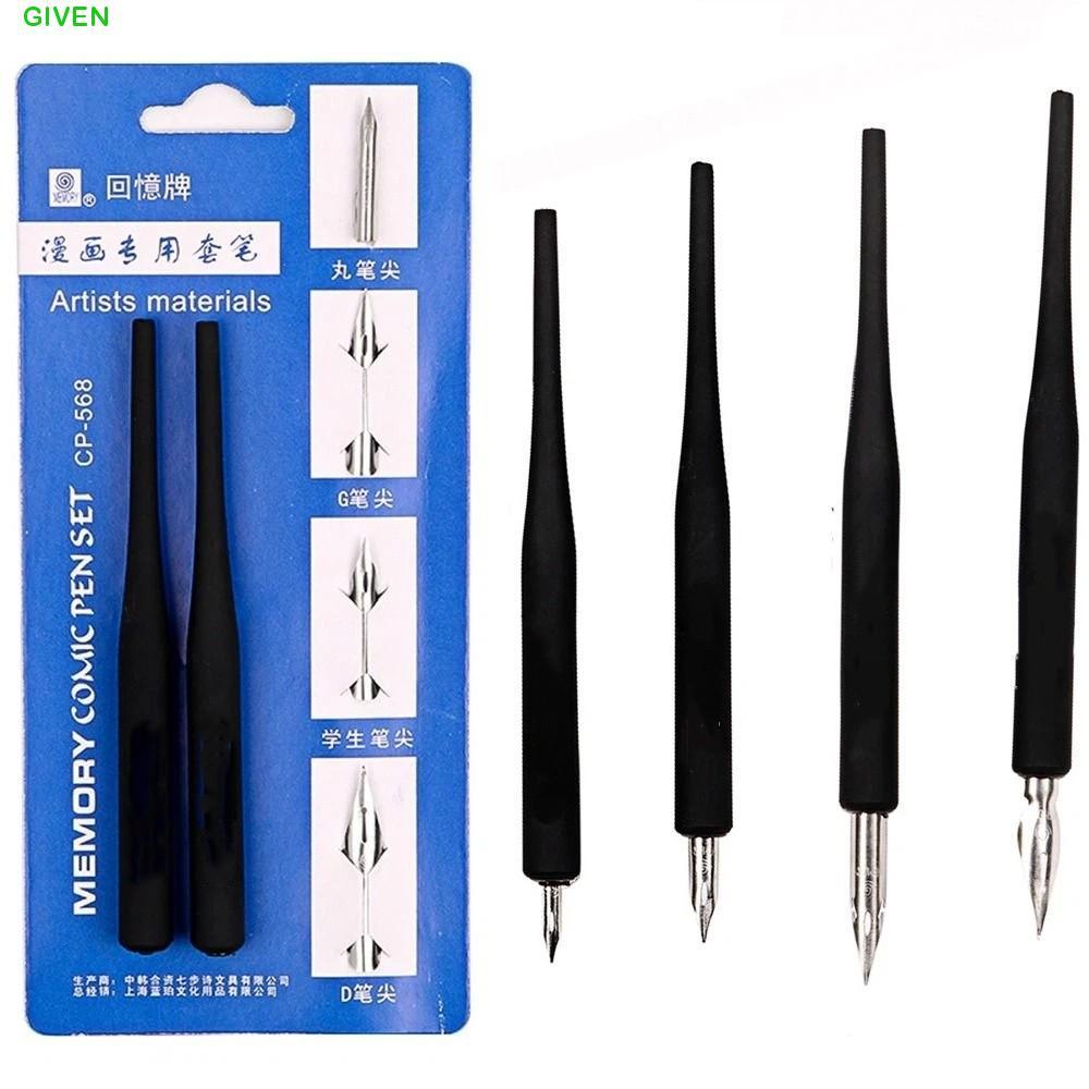 GIVEN Manga การประดิษฐ์ตัวอักษร Dip Pen + 4 Nibs, Fountain ปากกาลายเซ็นการประดิษฐ์ตัวอักษร Dip ปากกา