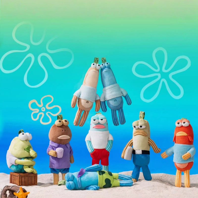 POP MART GONG SpongeBob ซีรีส์ Bikini Bottom กล่องสุ่ม พวงกุญแจขนนุ่ม ปลาแฟนซี ของแต่งกระเป๋า ราคา ถูกที่สุด ดีลบีเคเค แกลเลอรีภาพที่ 2