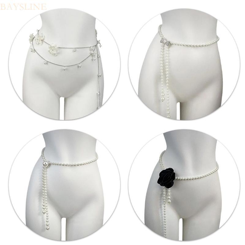 BAYSLI Belly Chain สําหรับ Belly Dance เอวโซ่ Multilayer Pearls ผู้หญิงเอว Chain