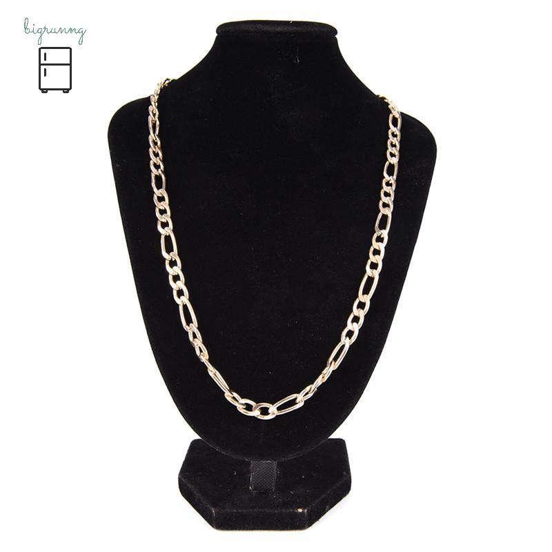 [BRN] สร้อยคอมันสม์พังค์ยาว สำหรับทุกเพศ งานฝีมือพร้อมหัวปักด้วยทองคำเคลือบ 18K