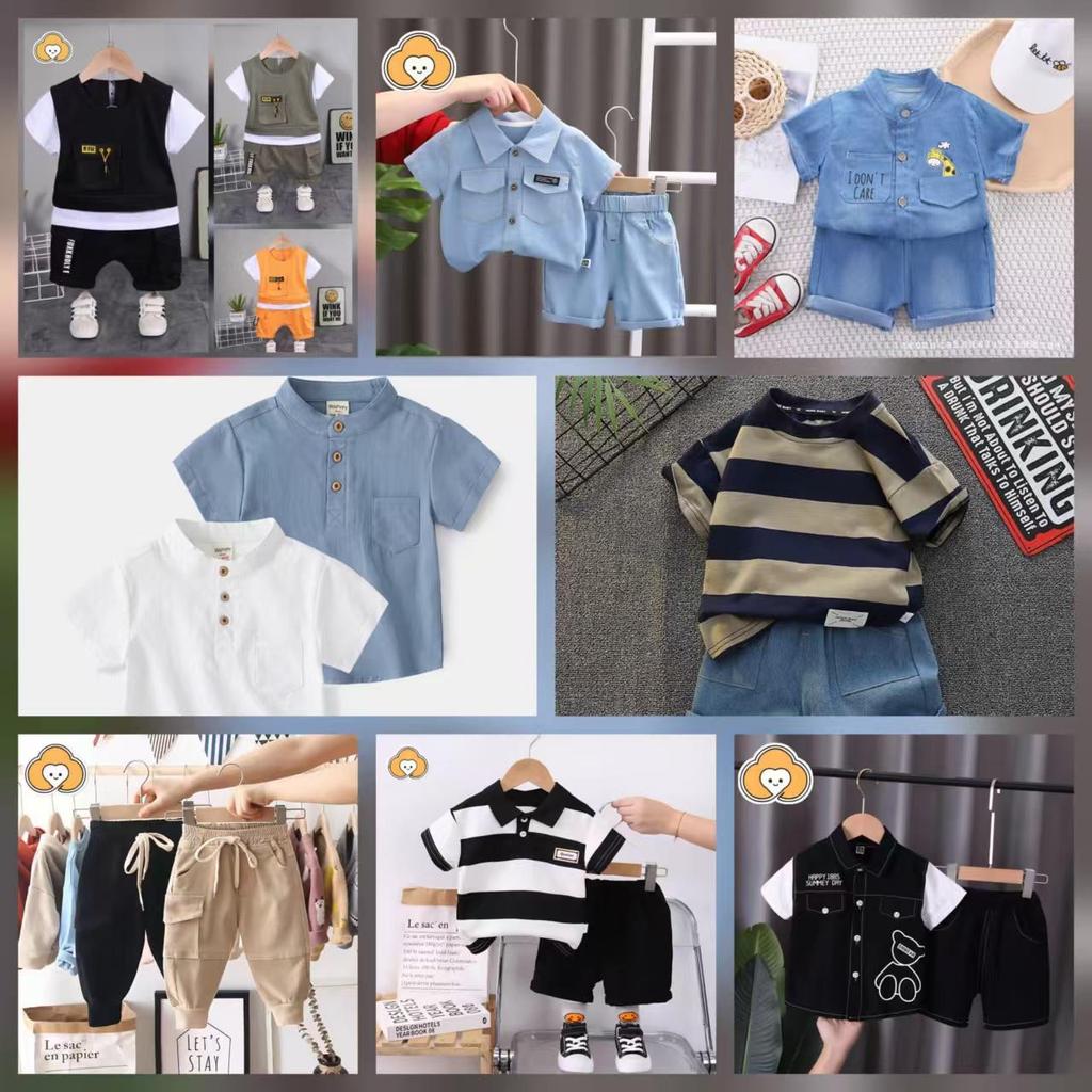 [Cotton Life] ชุดเด็ก 0-5 ขวบ ผ้าฝอน 100% นุ่มสบาย ใส่แล้วดูเท่น่ารัก หลากหลายสีและดีไซน์ สำหรับเด็กชายและหญิง