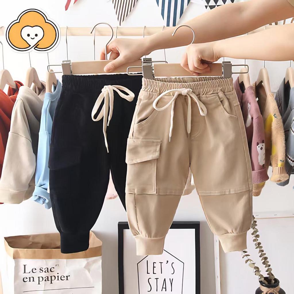 [Cotton Life] กางเกงเด็กผู้ชาย-ผู้หญิง 1-5 ขวบ กางเกงสวมใส่สบายลายคาร์โก้