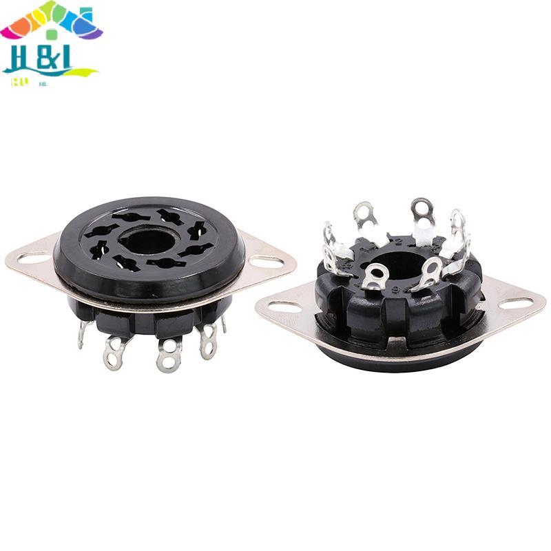 H&L 1Pc 8Pin Bakelite Tube Soet Base S8WPF Bakelite Gilded For KT88 6550 6SN7 EL34 Vacuum Tube Ampli