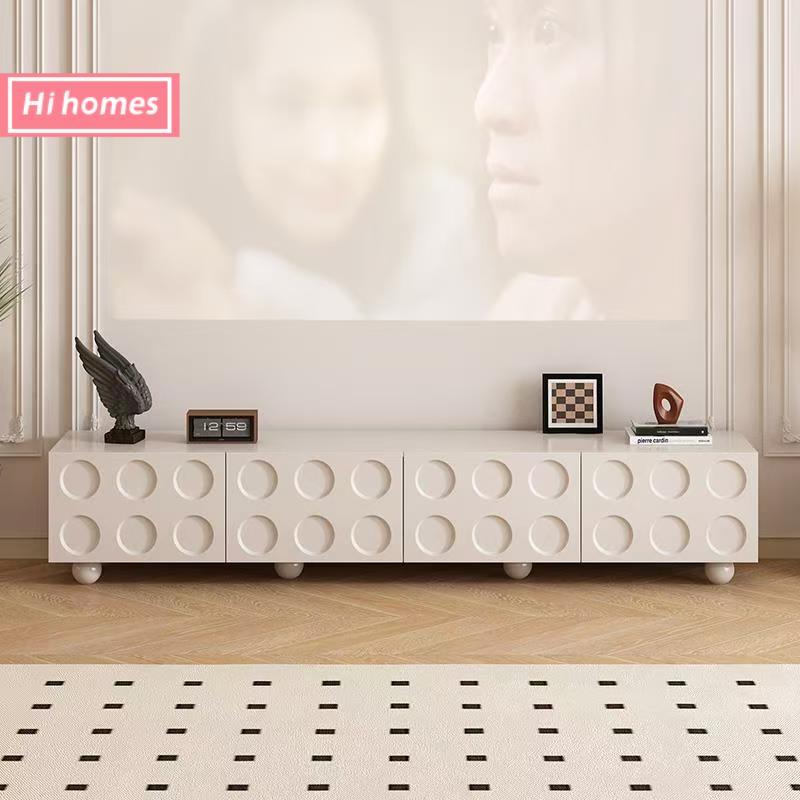 Hi homes-ตู้ทีวีพร้อมลิ้นชัก ตู้เก็บของในห้องนั่งเล่น ดำ/ขาว