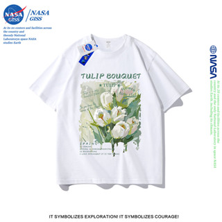 NASA เสื้อยืดชายหญิงแขนสั้น สไตล์ลำลอง summer Tulip พิมพ์ลาย…