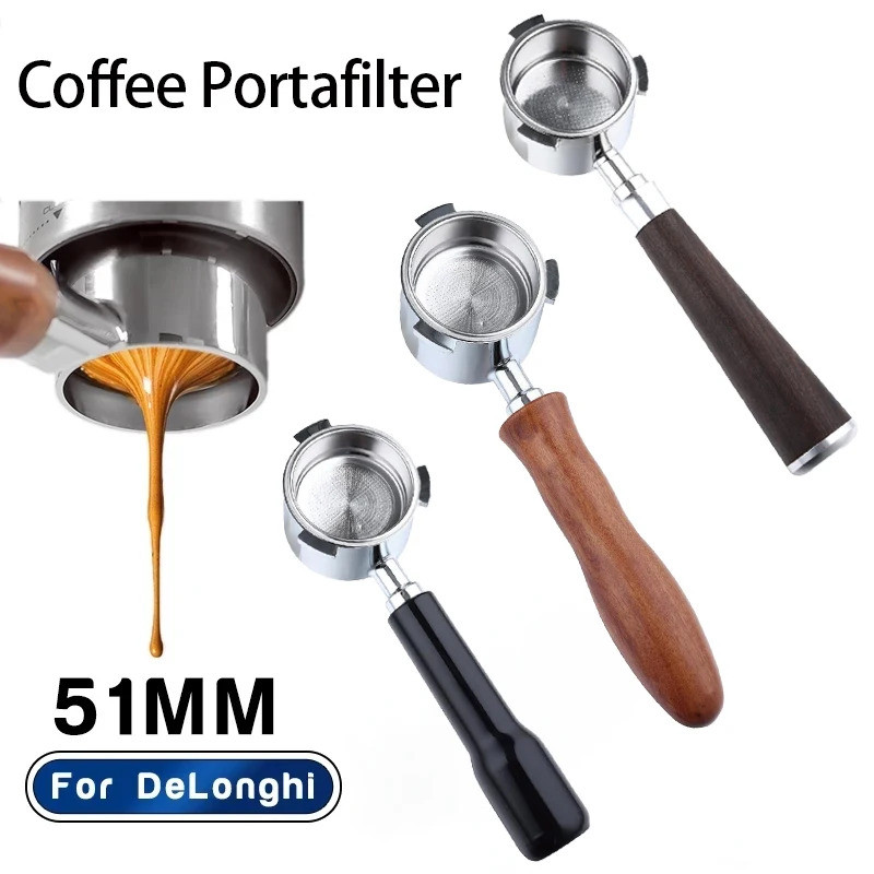 Delonghi 51 มม.กาแฟ Bottomless Portafilter พร้อมตะกร้ากรองสําหรับ Delonghi Dedica EC680 EC685 EC850 