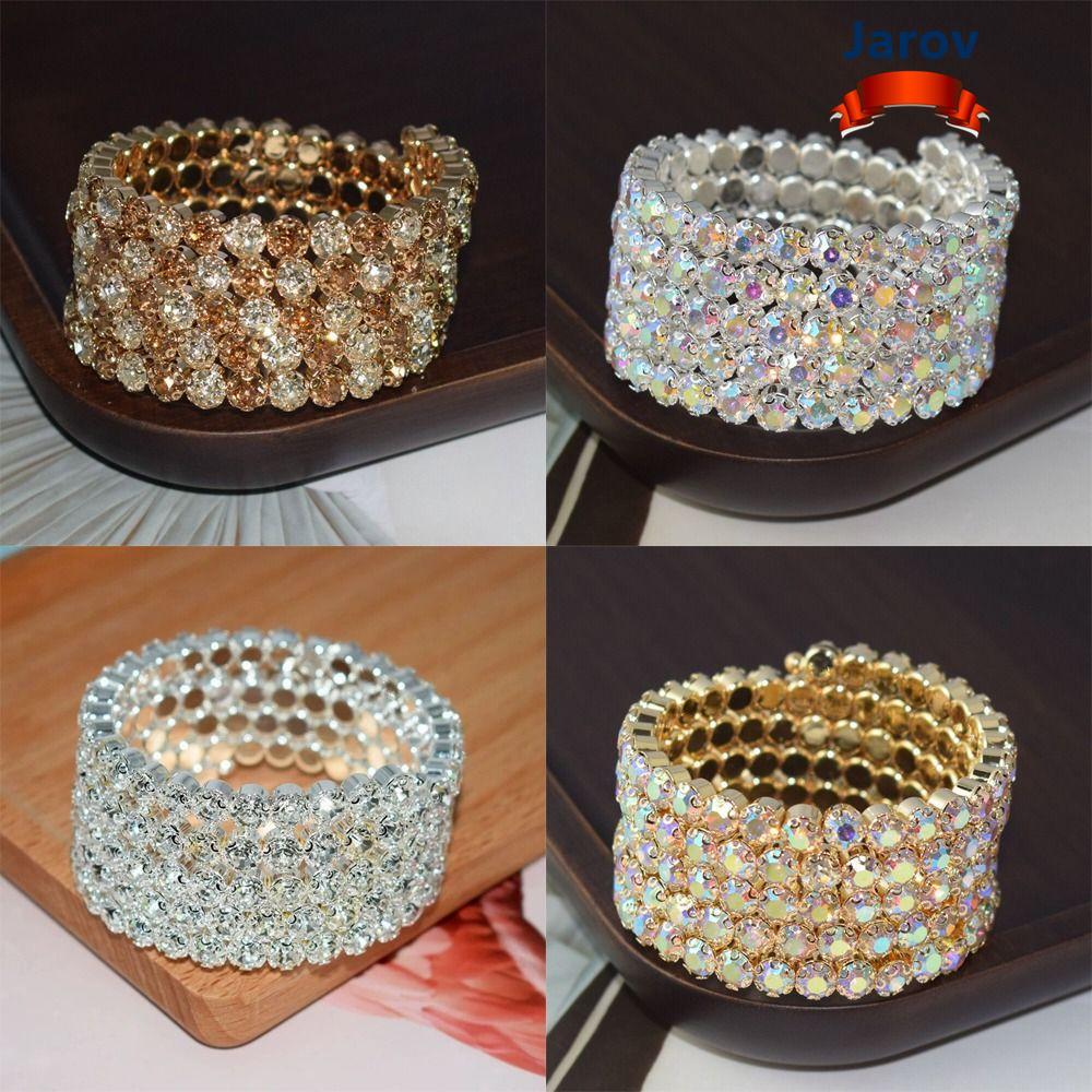 JAROV สร้อยข้อมือคริสตัลและRhine stones เครื่องประดับสำหรับงานแต่งงานและเจ้าสาว