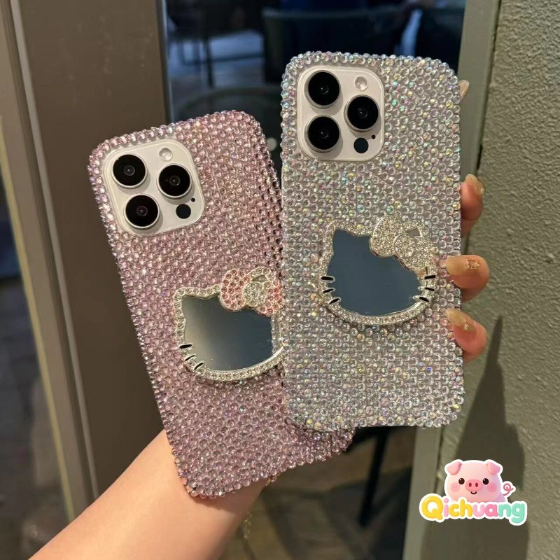 Bling Cat Make-up MirrorสําหรับVivo X21 UD X21i X21S X20 X9 Pro X9S Plus T3 Pro T4X T2X T2 T1 T1X Y0