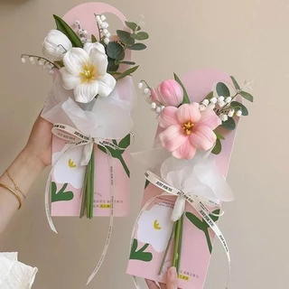 COZII การ์ดใส่ดอกไม้ DIY 5 ชิ้น 13cmx36cm กระดาษห่อดอกไม้เดี่ยว ซองใส่ดอกไม้ ห่อช่อดอกไม้ กระเป๋าวันวาเลนไทน์