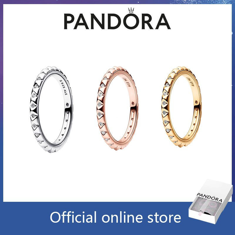 แหวนเงินแท้ 100% PANDORA แหวนพีระมิด Pandora ME