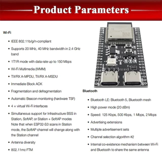 ESP32-S3 Wifi BT โมดูลคณะกรรมการพัฒนาสําหรับ Arduino IDE ESP32-S3-WROOM1 N16R8 N8R2 44Pin Type-C 16MB แฟลช 8M PSRAM ESP32 S3