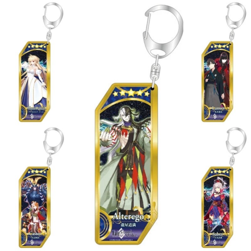 อะนิเมะ Fate/Grand FGO mica พวงกุญแจอะคริลิคพิมพ์การ์ด Servant ที่สวยงามเป็นพิเศษสําหรับตกแต่งกระเป๋
