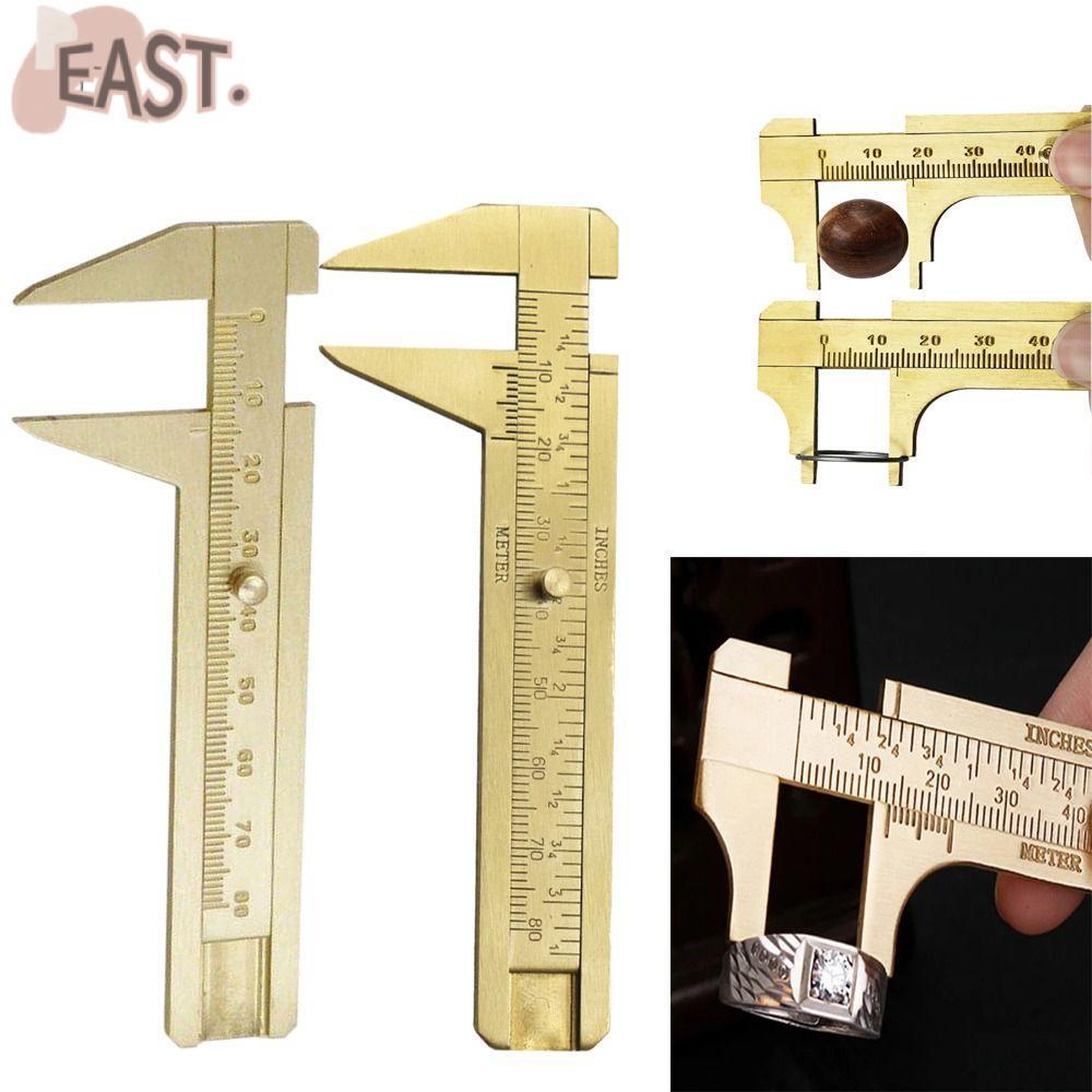EASTS ทองเหลือง Vernier Caliper Retro Vernier Caliper สําหรับวัดอัญมณีและเครื่องประดับขนาดเดี่ยวและค