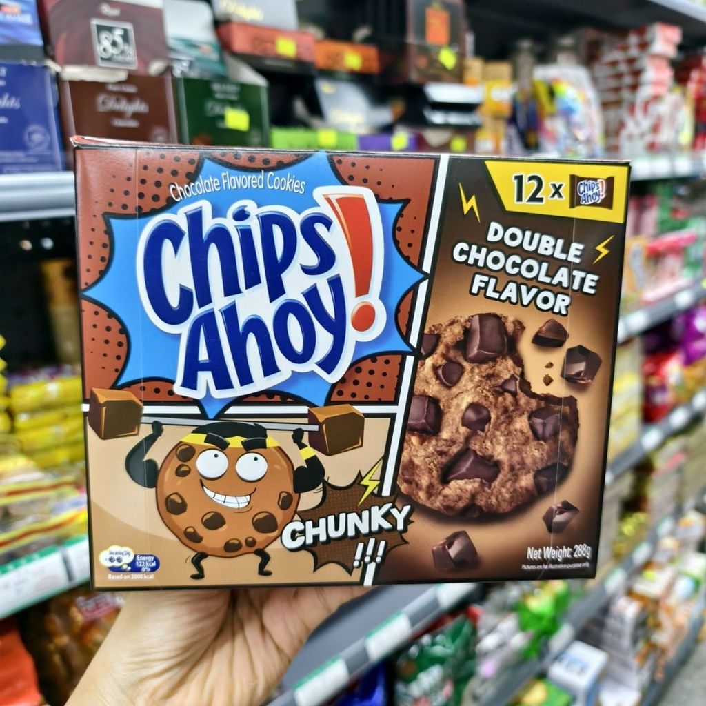 ฮ่องกง Daigou ชิปนําเข้า Ahoy Chips Ahoy คุกกี้ช็อกโกแลตคู่ขายร้อน 340g กล่อง LS31326 @