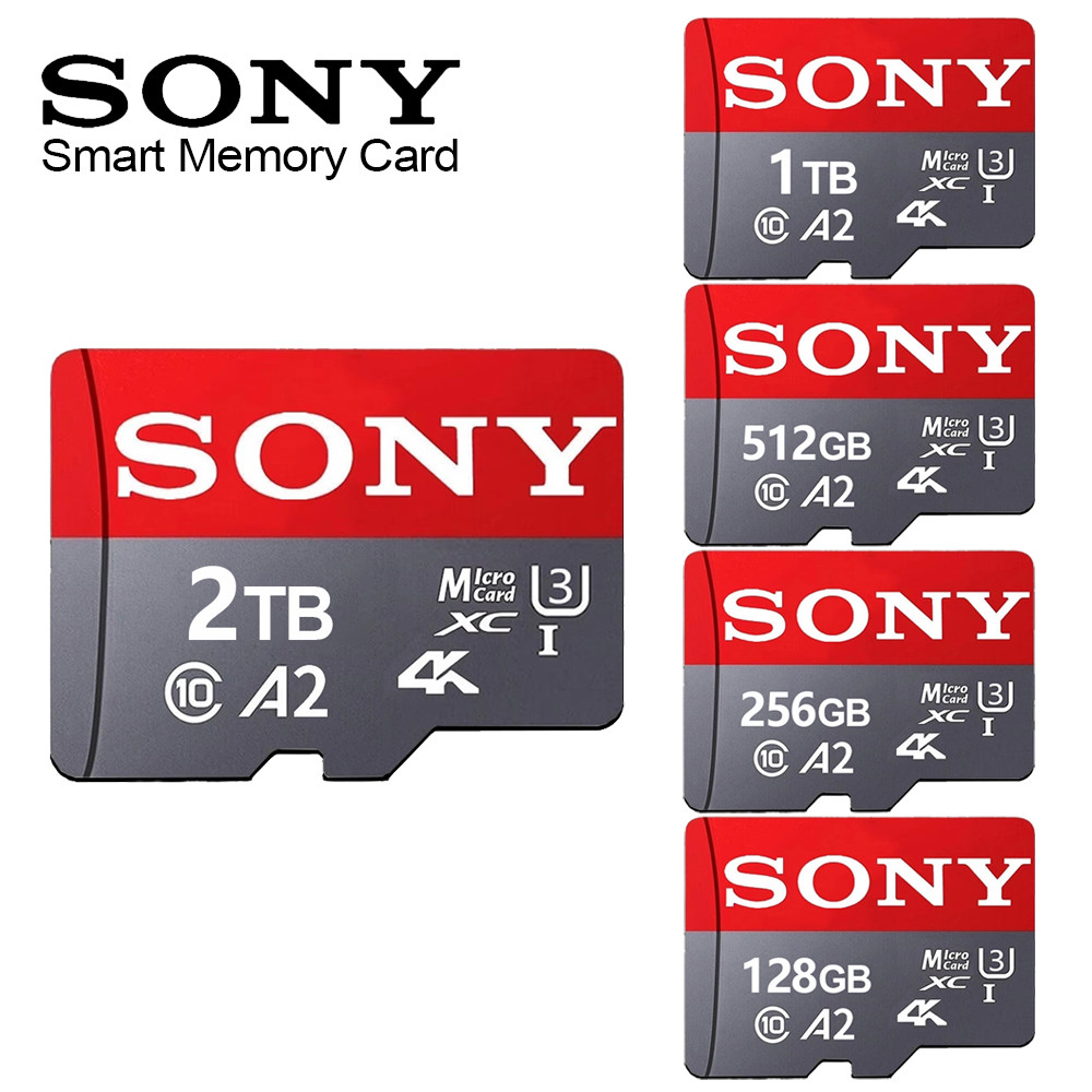 Sony SD การ์ดหน่วยความจํา 1TB 2TB Micro TF SD Card 128GB 256GB TF Card สําหรับอุปกรณ์เฝ้าระวังกล้องส