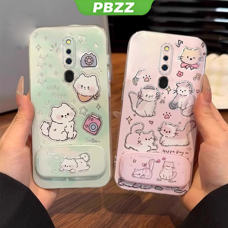 PBZZ FOR เคส เคสสําหรับ OPPO F11 Pro OPPO F11 เคสโทรศัพท์ Softcase ซิลิโคนป้องกันกันกระแทก Clear Cover ดีไซน์ใหม่ความงาม CARTOON CAT พร้อมที่วาง TYMZJ01