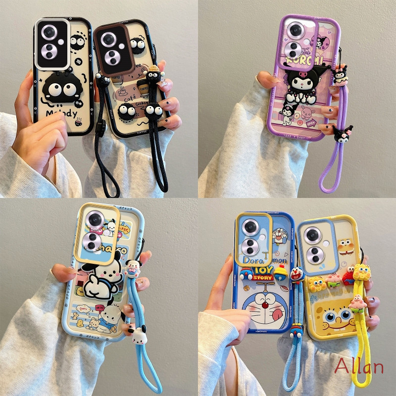 เคส oppo reno11 F 5G กรณี TPU 2026 ใหม่ Kawaii ซิลิโคนนุ่มคลุมทั้งหมดกันกระแทก, Lanyard Anti-Loss เคสโทรศัพท์ BSJGS