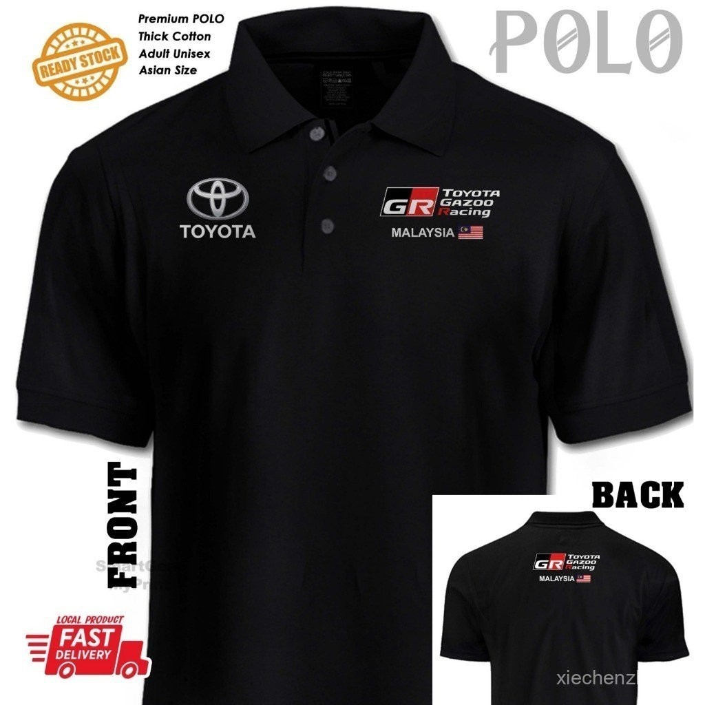 🎠 เสื้อโปโลToyota GAZOO Racing แบบคอปก ระบายอากาศดีไม่อึดอัด ขนาด S-3XL สำหรับ Vios GR Supra TRD DVX