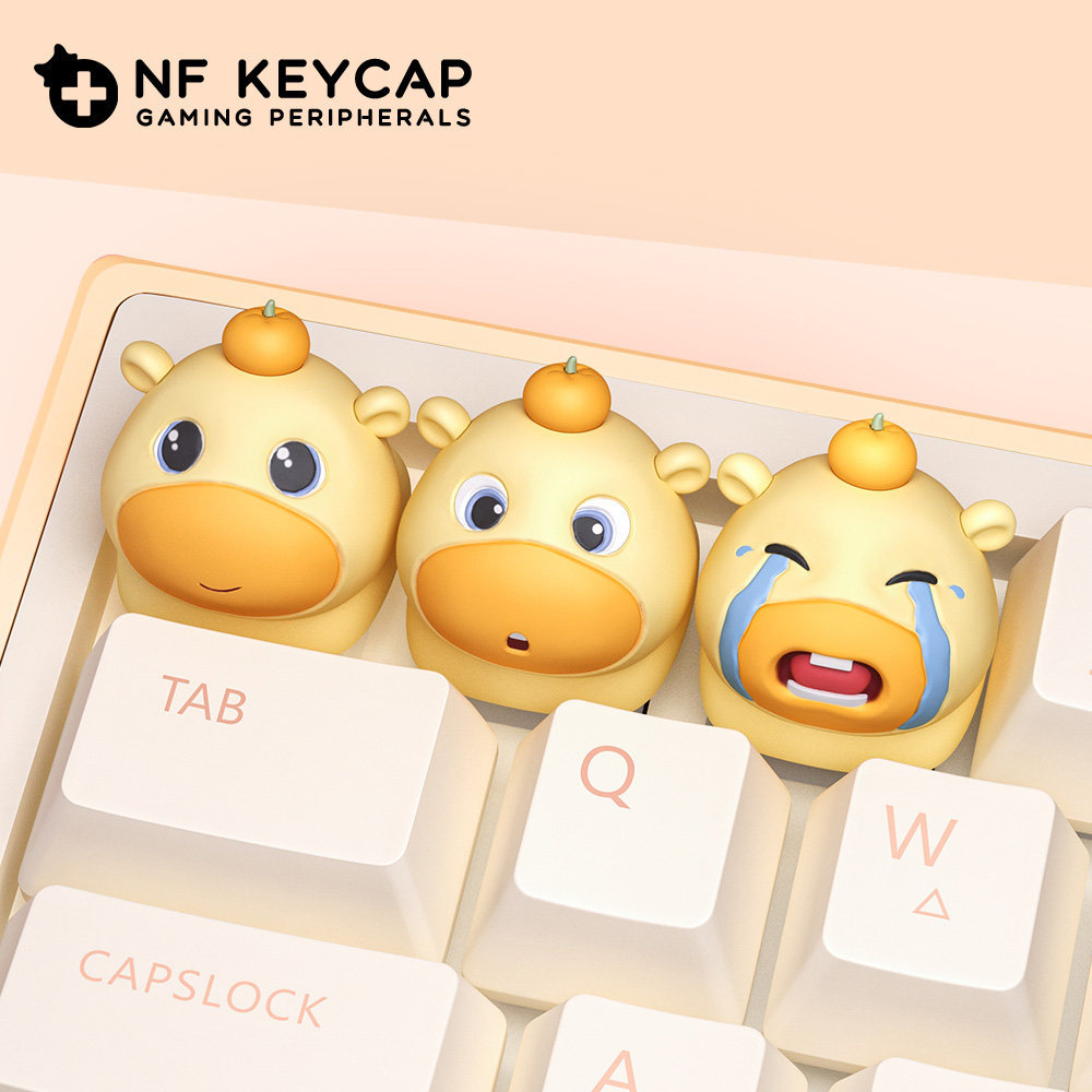 keycap keycap ไทย Cape Capybara Doodle Keycap หัวแบน Animation Keycap เรซิ่นตลกคีย์บอร์ดเครื่องกลเฉพ