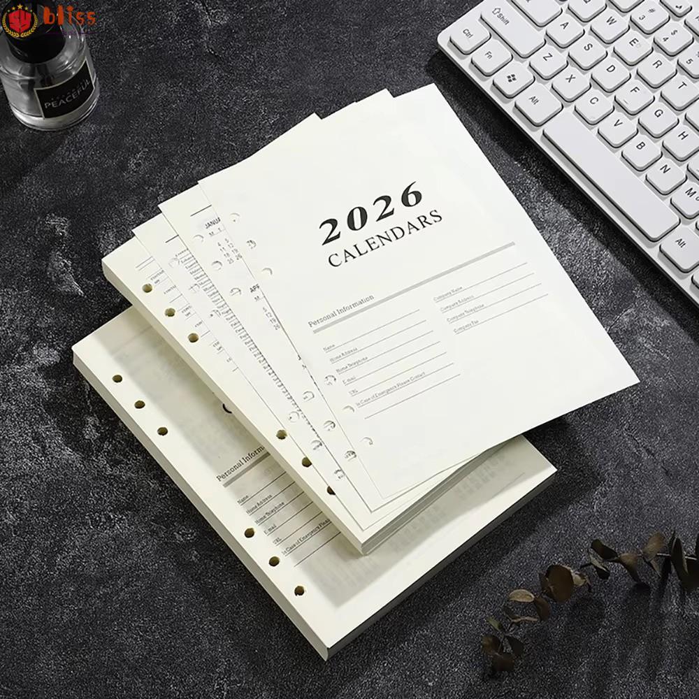 BLLISS A5 Notebook, Loose Leaf Perforated Sheets Binder หน้าด้านใน, Daily Planner Refill Page 365 Da