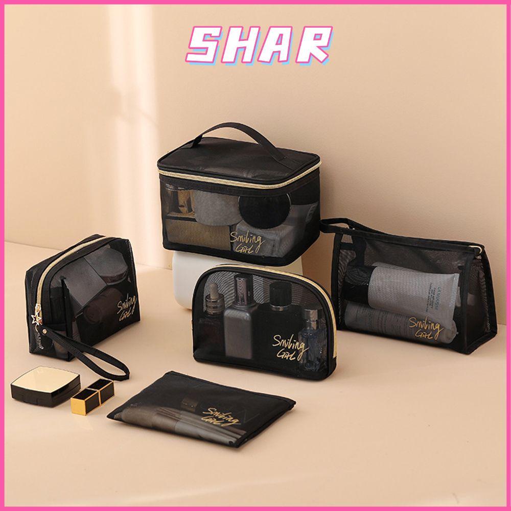 SHAR 1/5 ชิ้นกระเป๋าแต่งหน้าแบบพกพาขนาดใหญ่ความจุ Travel Storage
