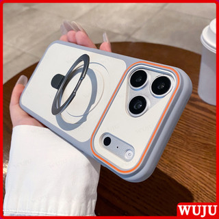 WUJU Matte Magnetic เข้ากันได้กับ iPhone 17 16 15 14 13 12 11 Pro Max Plus Air Case พร้อมขาตั้ง, การป้องกันการครอบคลุมเลนส์เต็มรูปแบบและ Simple