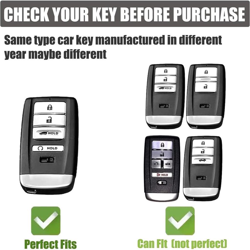 สําหรับ Acura Key Fob พร้อมพวงกุญแจรถ, Soft TPU Key Fob Protector ใช้งานร่วมกับ Acura CDX RDX RLX NS