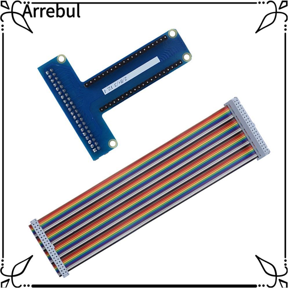 AREBUL GPIO บอร์ดขยาย, 40Pin สายริบบิ้นปฏิบัติ T ประเภท GPIO, แบบพกพาใช้งานง่ายอะแดปเตอร์ GPIO สําหร