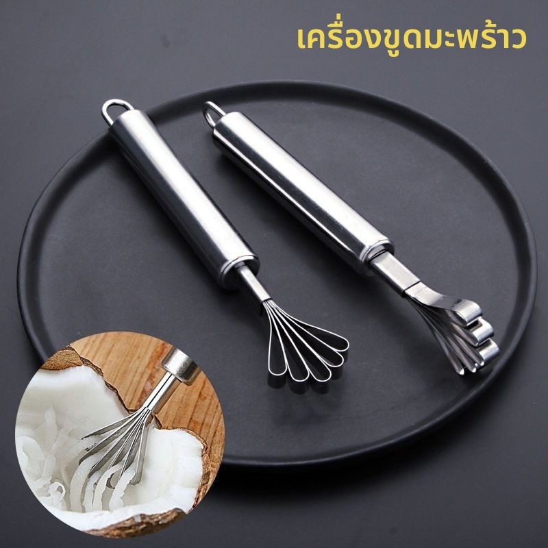 ชุดขูดมะพร้าวสแตนเลสพร้อมแปรงทําความสะอาด.grater Speed Fast ผลิตเนื้อละเอียดอ่อน ใช้งานง่าย เหมาะสําหรับมะพร้าวเนื้อนุ่ม
