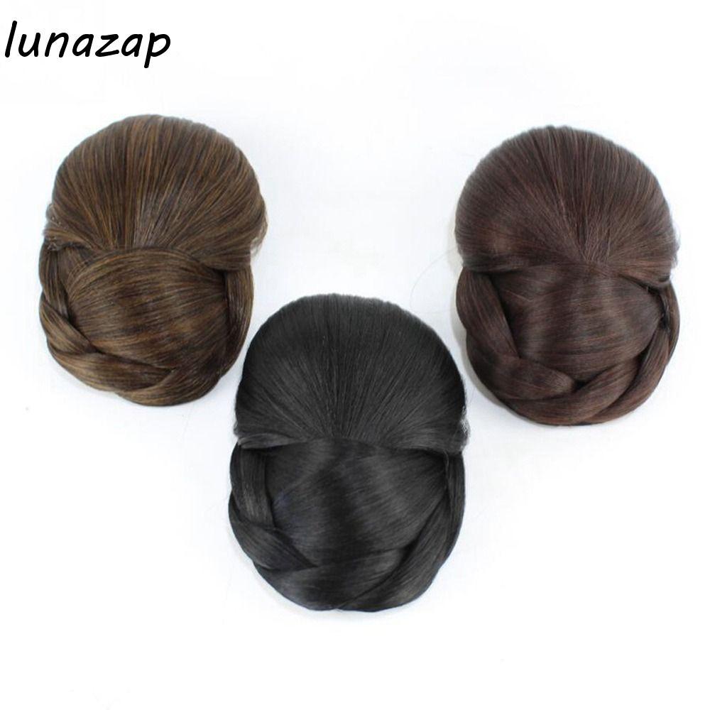 ผมปลอม Bun Vintage สไตล์วินเทจสำหรับผู้หญิง สีน้ำตาล ทำจากเส้นใยธรรมชาติ เหมาะสำหรับเจ้าสาวและการแต่งกายในแบบแฟชั่นทันสมัย