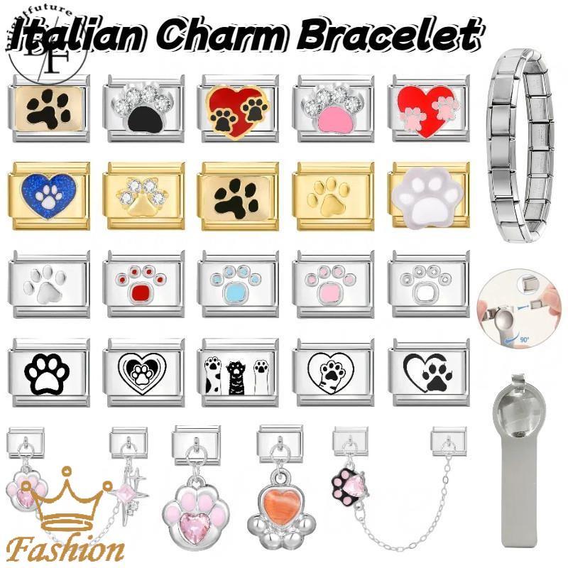 สร้อยข้อมือสแตนเลสสไตล์อิตาเลียน charm ดีไซน์เรโทร สำหรับคนชอบแฟชั่น