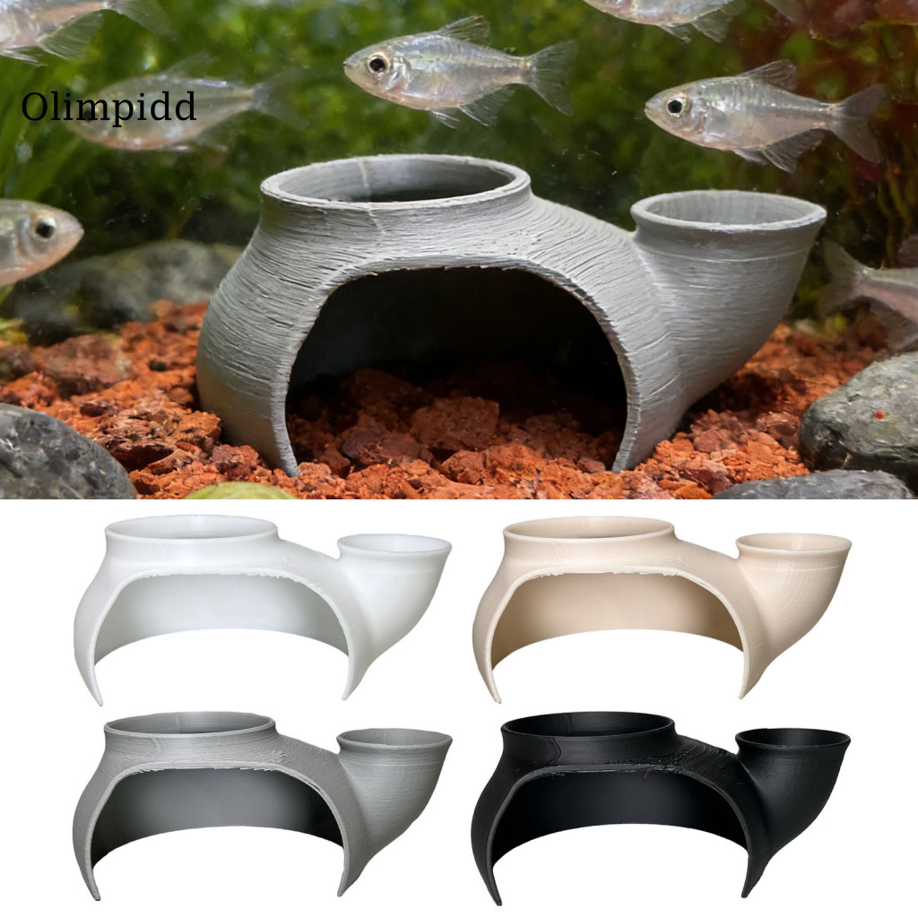 โอลิมปิก|  ถ้ําตู้ปลา ถ้ําถังกุ้ง Aquarium Underground Cave 3d พิมพ์ตกแต่งตู้ปลากรวดอุโมงค์ Hideout 