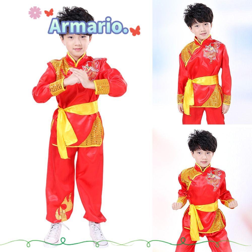 ARMARIO Wushu เครื่องแต่งกาย, พร้อมเข็มขัดแขนยาว Kungfu เครื่องแบบ, แฟชั่น Wushu Performance ศิลปะกา