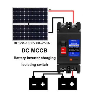 Dc MCCB 2P 1000V DC Solar Molded Case Circuit Breaker MCCB Overload Protector Solar PV 125A 250A 150A