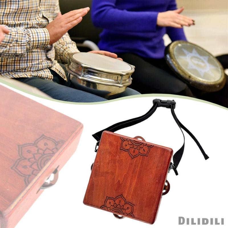 [Dilidili] กลองมือ Cajon ขนาดเล็กกล่องเคาะไม้ Travel Mini Drum Kit พร้อมสายรัดสําหรับกลองฝึกซ้อมหรือ
