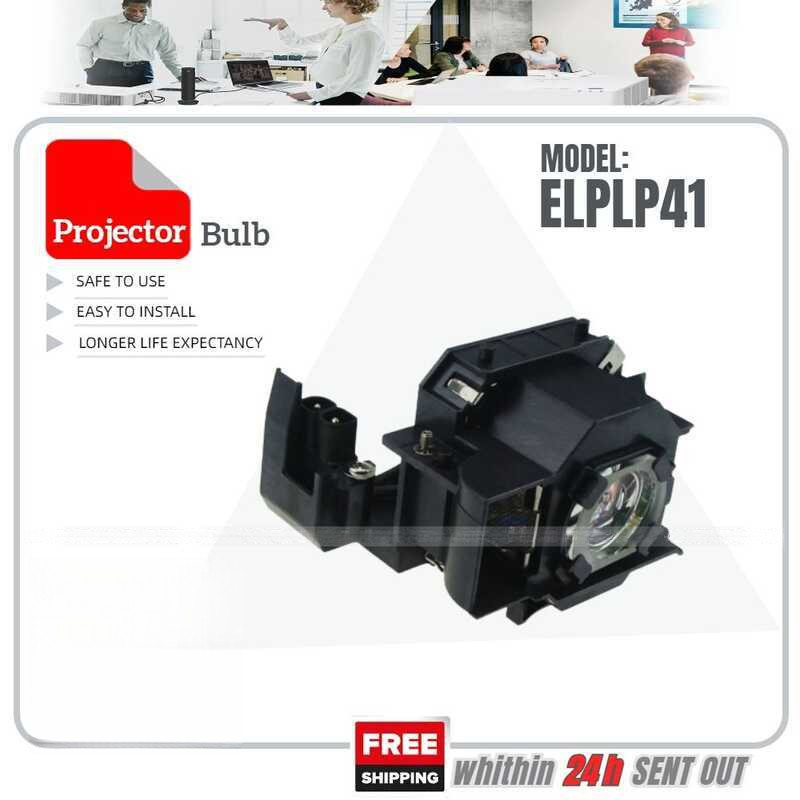 คุณภาพสูงราคาไม่แพง Elplp41 เปลี่ยนโปรเจคเตอร์หลอดไฟสําหรับ Epson Eb-S62 Emp-S5 Emp-S52 Eb-S6 Emp-X5