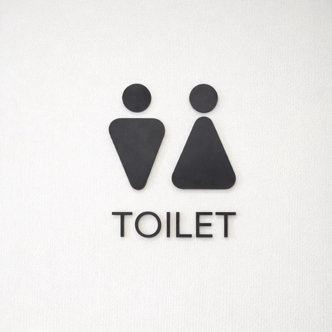 ป้ายห้องน้ำ 3D Printing ป้ายห้องน้ำสำเร็จรูป ตัวหนา 3 mm ติดตั้งเองได้ มีสีขาว/ดำ