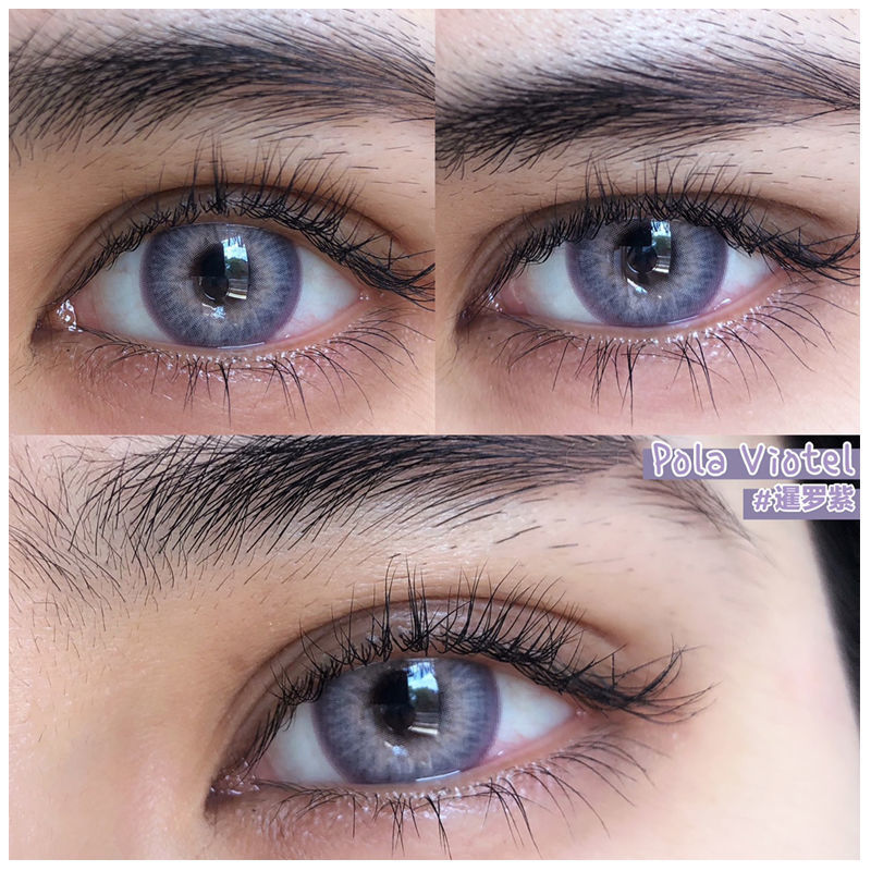คอนแทคเลนส์สำหรับคนสายตาสั้น สไตล์ยุโรป-อเมริกัน สีม่วงและสีฟ้า ขนาด 3.22 mm
